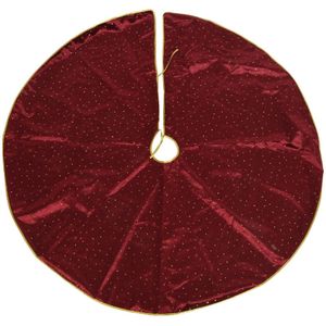 Kerstboomrok/kerstboom kleed velvet rood van stof 120 cm