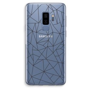 Geometrische lijnen zwart: Samsung Galaxy S9 Plus Transparant Hoesje