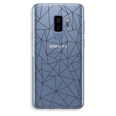 Geometrische lijnen zwart: Samsung Galaxy S9 Plus Transparant Hoesje