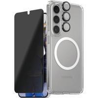 PanzerGlass CARE Flagship 3-in-1 Set (hoesje + beschermglas) Samsung Galaxy S25 Transparant, Zwart Inductieve lading, Stootbestendig