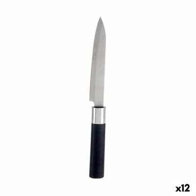 Keukenmes 3 x 23,5 x 2 cm Zilverkleurig Zwart Roestvrij staal Plastic (12 Stuks)
