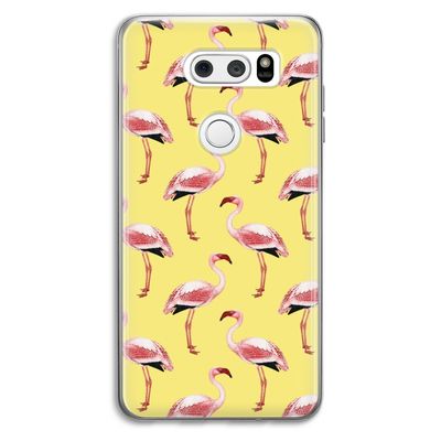 Flamingo's geel: LG V30 Transparant Hoesje