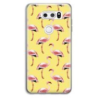Flamingo's geel: LG V30 Transparant Hoesje