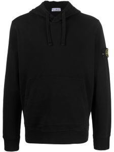 Stone Island hoodie en coton à patch logo - Noir