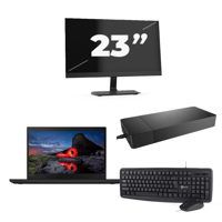 Lenovo ThinkPad T495 - AMD Ryzen 5 PRO 3500U - 14 inch - 16GB RAM - 256GB SSD - Windows 11 Home + 1x 23 inch Monitor