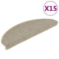 VidaXL Trapmatten zelfklevend 15 st sisal-look 65x21x4 cm lichtgroen