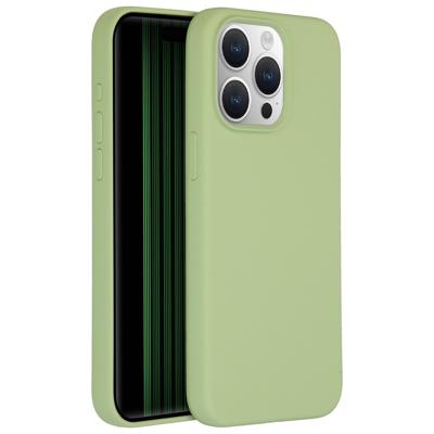 AccezzLiquid Silicone Backcover iPhone 15 Pro Max Telefoonhoesje Groen
