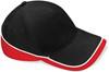 Beechfield CB171 Teamwear Competition Cap - Black/Classic Red/White - One Size