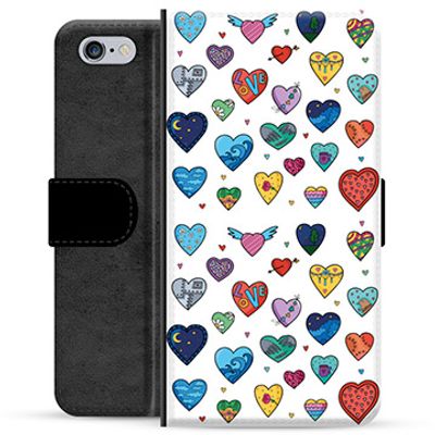 iPhone 6 Plus / 6S Plus Premium Portemonnee Hoesje - Harten