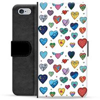 iPhone 6 Plus / 6S Plus Premium Portemonnee Hoesje - Harten - thumbnail