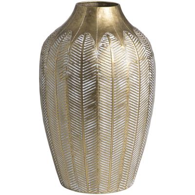 Leen Bakker - Vaas Flora Goudkleur - 46,5xØ28,5 Cm - Metaal - Goudkleurig - 28.5x28.5x46.5 Cm