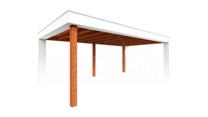 Trendhout Buitenverblijf Verona 625x400 cm - Plat dak model rechts- Plat dak- Onbehandeld lariks Douglas hout- Trendhout