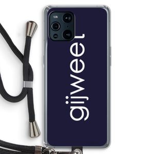 Gijweet: Oppo Find X3 Transparant Hoesje met koord