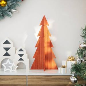 VidaXL Kerstdecoratie kerstboom 59,5 cm massief grenenhout wasbruin