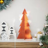 VidaXL Kerstdecoratie kerstboom 59,5 cm massief grenenhout wasbruin VidaXL Kerstdecoratie kerstboom 59,5 cm massief grenenhout wasbruin