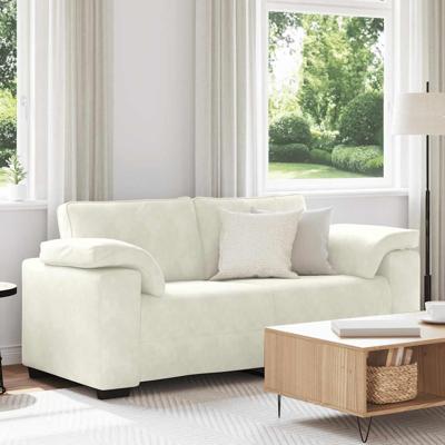 Loveseat Sofa Crme 140 cm Fluweel