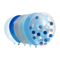 Haza Witbaard Ballonnen blauw, 10st.