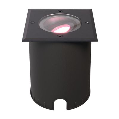 HOFTRONIC SMART Cody Smart Grondspot Zwart - GU10 5,5 Watt 345 lumen - RGB + WW - Wifi + BLE - Kantelbaar - Overrijdbaar - Vierkant - IP67 waterdicht