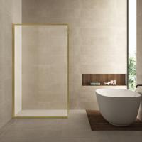 Wiesbaden Square Inloopdouche 90x200 cm - Helder Glas & Luxe Messing