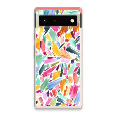 Watercolor Brushstrokes: Google Pixel 6 Transparant Hoesje
