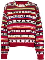 Kenzo pull à logo en maille intarsia - Rouge