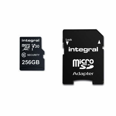 Integral 256 GB beveiligingscamera microSD-kaart voor dashcams, home cams, CCTV, bodycams en drones - INMSDX256G10SE
