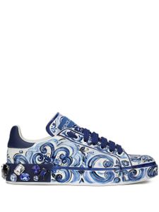 Dolce & Gabbana baskets Portofino en cuir - Bleu