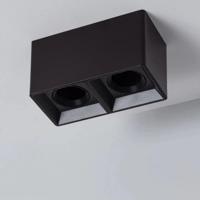 Plafondspot zwart &apos;Qubo&apos; vierkant modern led lamp 2x gu10