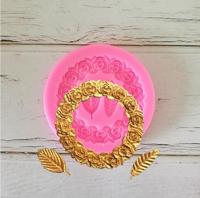 2 stuks Rose Garland Rose Leaf silicone fondant schimmel taart rand decoratie tool bakken lijm schimmel (roze)