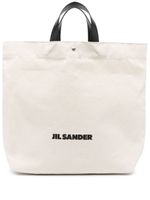 Jil Sander sac cabas en coton à logo imprimé - Tons neutres - thumbnail