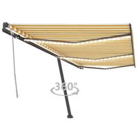 Luifel handmatig uittrekbaar met LED 600x300 cm geel en wit