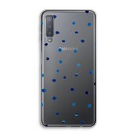 Blauwe stippen: Samsung Galaxy A7 (2018) Transparant Hoesje