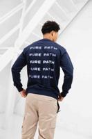 Pure Path Blurred Wordmark Sweater Heren Donkerblauw - Maat S - Kleur: Donkerblauw | Soccerfanshop
