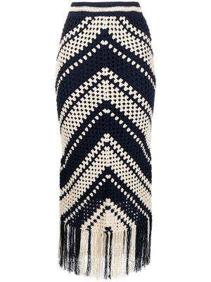 ZIMMERMANN jupe Chintz en crochet à franges - Tons neutres
