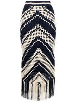 ZIMMERMANN jupe Chintz en crochet à franges - Tons neutres