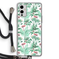 Flamingo bladeren: OnePlus 9 Transparant Hoesje met koord