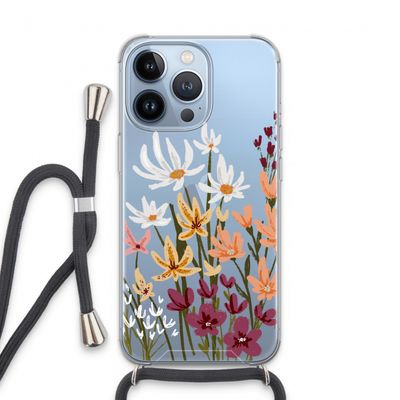 Painted wildflowers: iPhone 13 Pro Transparant Hoesje met koord