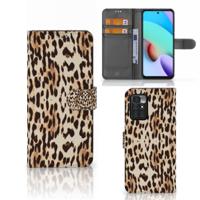 Xiaomi Redmi 10 | Telefoonhoesje | Met pasjeshouder | Leopard