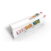 Snackschaaltjes 3 vaks - wit - porselein - 29 x 10 x 4 cm - sausbakjes