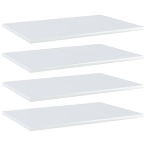 vidaXL Wandschappen 4 st 60x40x1,5 cm bewerkt hout hoogglans wit