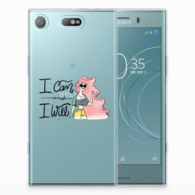 Sony Xperia XZ1 Compact Telefoonhoesje met Naam i Can Sony Xperia XZ1 Compact Telefoonhoesje met Naam i Can