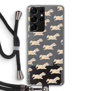 Ponys: Samsung Galaxy S21 Ultra Transparant Hoesje met koord