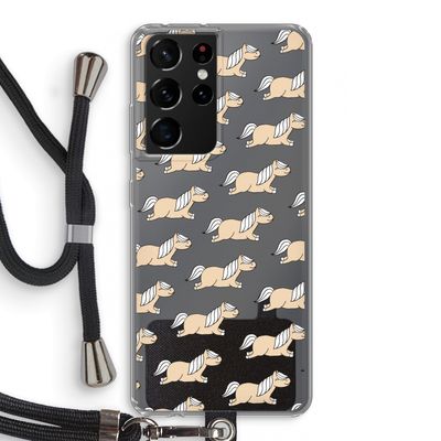 Ponys: Samsung Galaxy S21 Ultra Transparant Hoesje met koord
