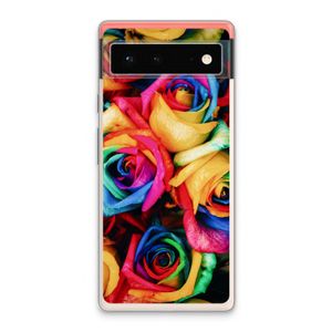 Neon bloemen: Google Pixel 6 Transparant Hoesje