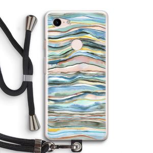 Watercolor Agate: Pixel 3 Transparant Hoesje met koord