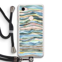 Watercolor Agate: Pixel 3 Transparant Hoesje met koord