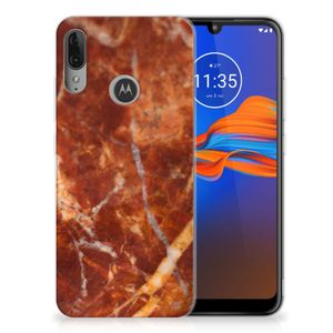 Motorola Moto E6 Plus TPU Siliconen Hoesje Marmer Bruin