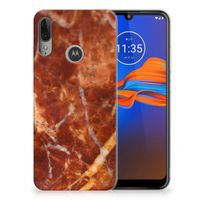 Motorola Moto E6 Plus TPU Siliconen Hoesje Marmer Bruin - thumbnail