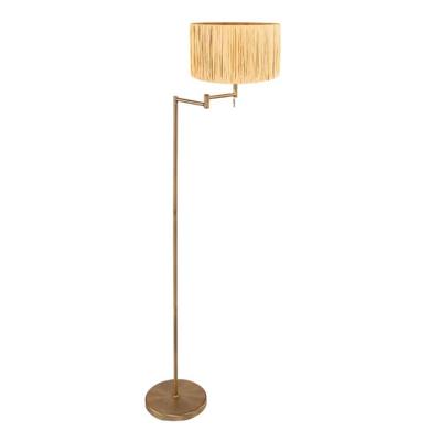 Steinhauer VloerlampBella brons met strokleurige kap - 3870BR