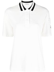 Moncler polo en coton à manches courtes - Blanc